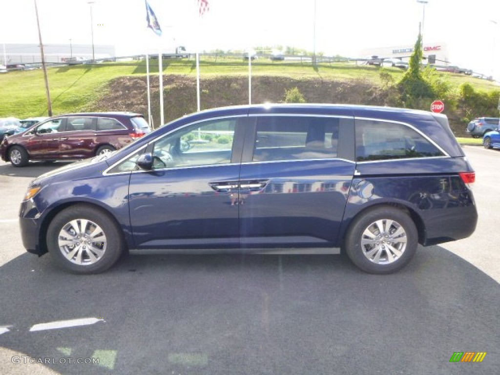2014 Odyssey EX-L - Obsidian Blue Pearl / Gray photo #6