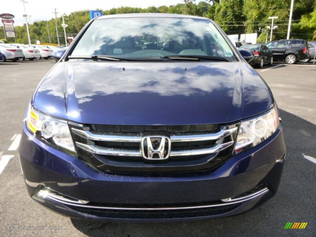 2014 Odyssey EX-L - Obsidian Blue Pearl / Gray photo #8