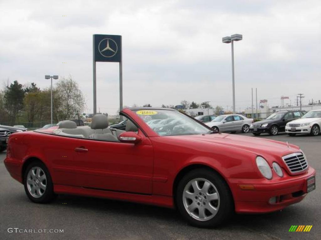 2002 CLK 320 Cabriolet - Magma Red / Ash photo #4