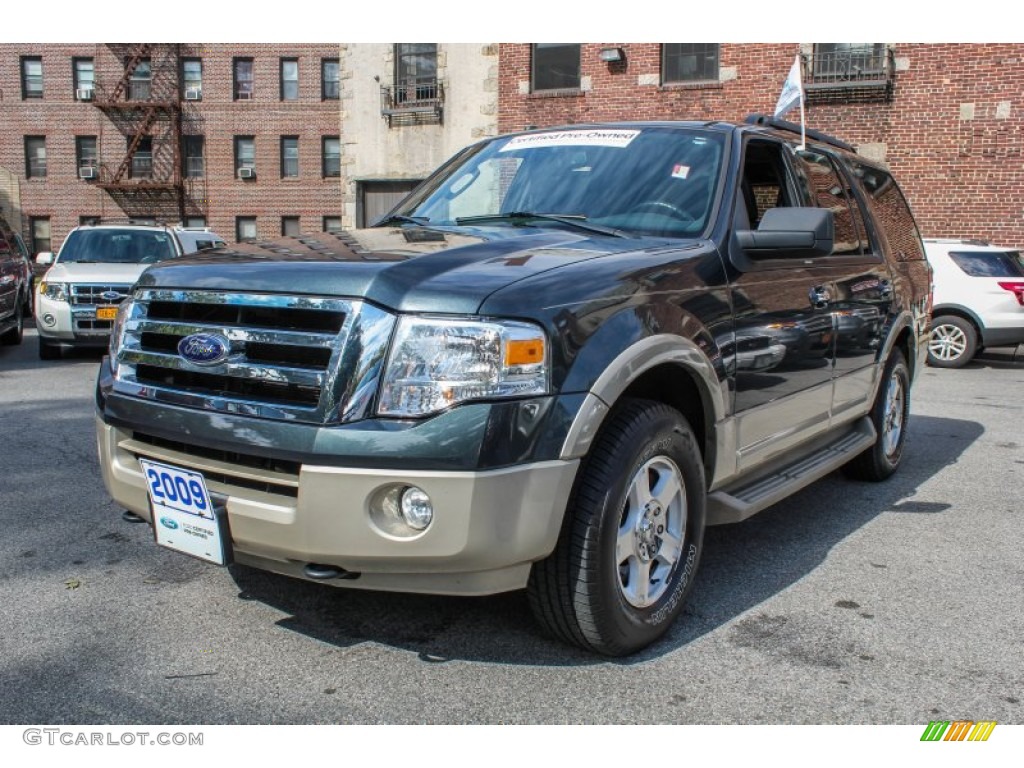2009 Expedition Eddie Bauer 4x4 - Black Pearl Slate Metallic / Charcoal Black Leather/Camel photo #1