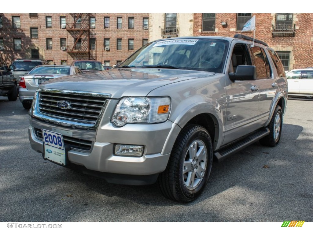 2008 Explorer XLT 4x4 - Silver Birch Metallic / Black/Stone photo #1