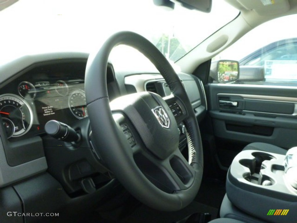 2014 Ram 1500 Big Horn Quad Cab 4x4 Black/Diesel Gray Steering Wheel Photo #85720453
