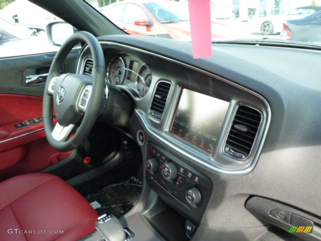 2014 Dodge Charger SXT Plus AWD Black/Red Dashboard Photo #85720624