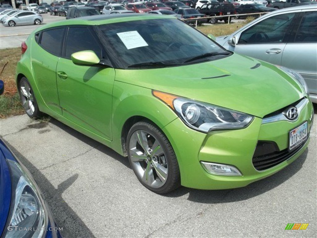 2012 Veloster  - Electrolyte Green / Black photo #2