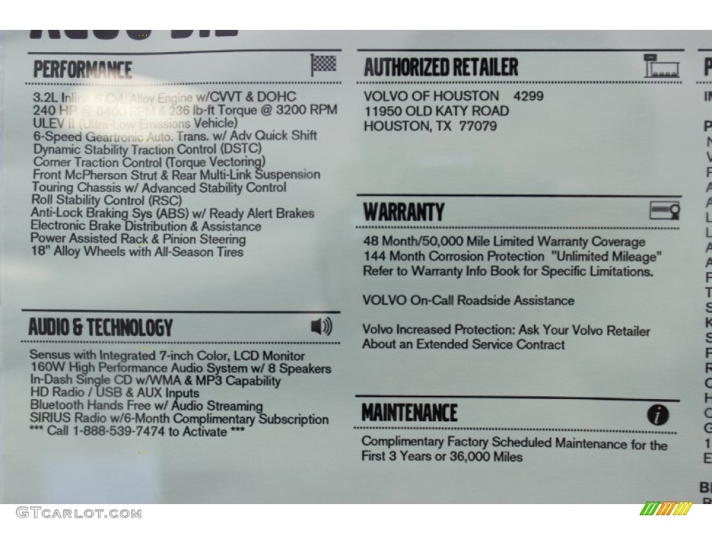 2014 Volvo XC60 3.2 Window Sticker Photo #85730878