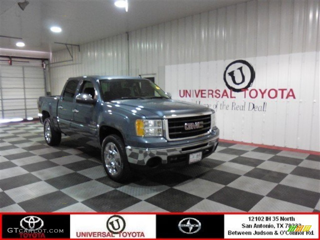2010 Sierra 1500 SLE Crew Cab - Stealth Gray Metallic / Ebony photo #1