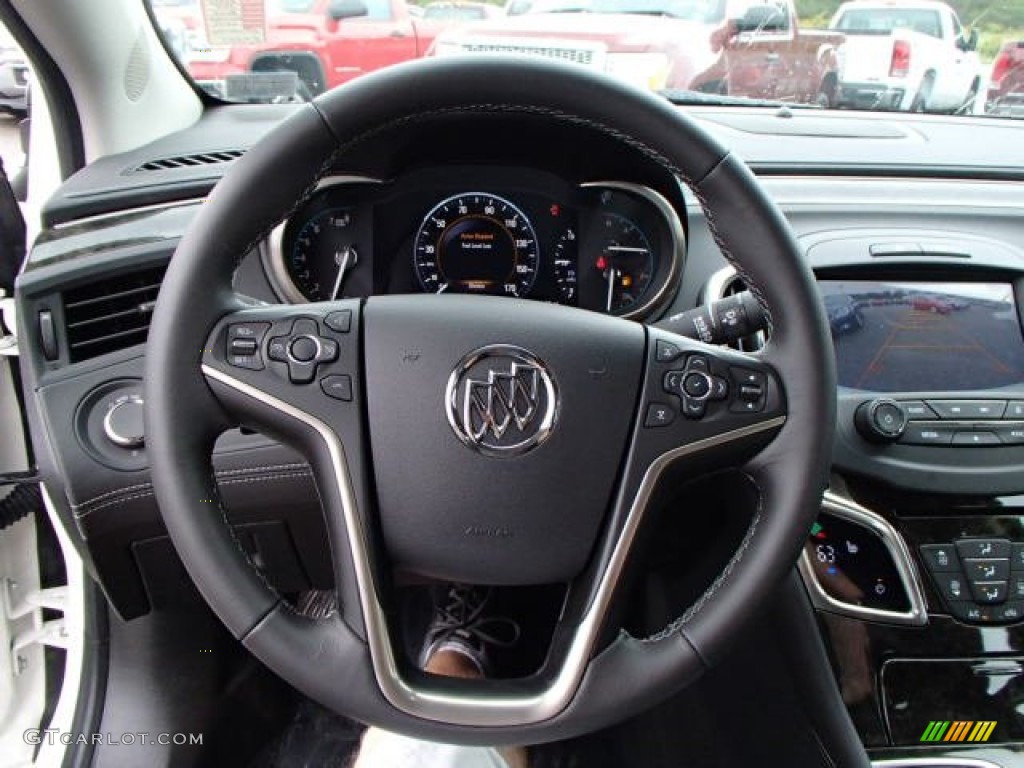 2014 Buick LaCrosse Leather Ebony Steering Wheel Photo #85732801