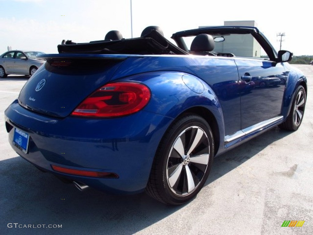 2013 Beetle Turbo Convertible - Reef Blue Metallic / Titan Black photo #6