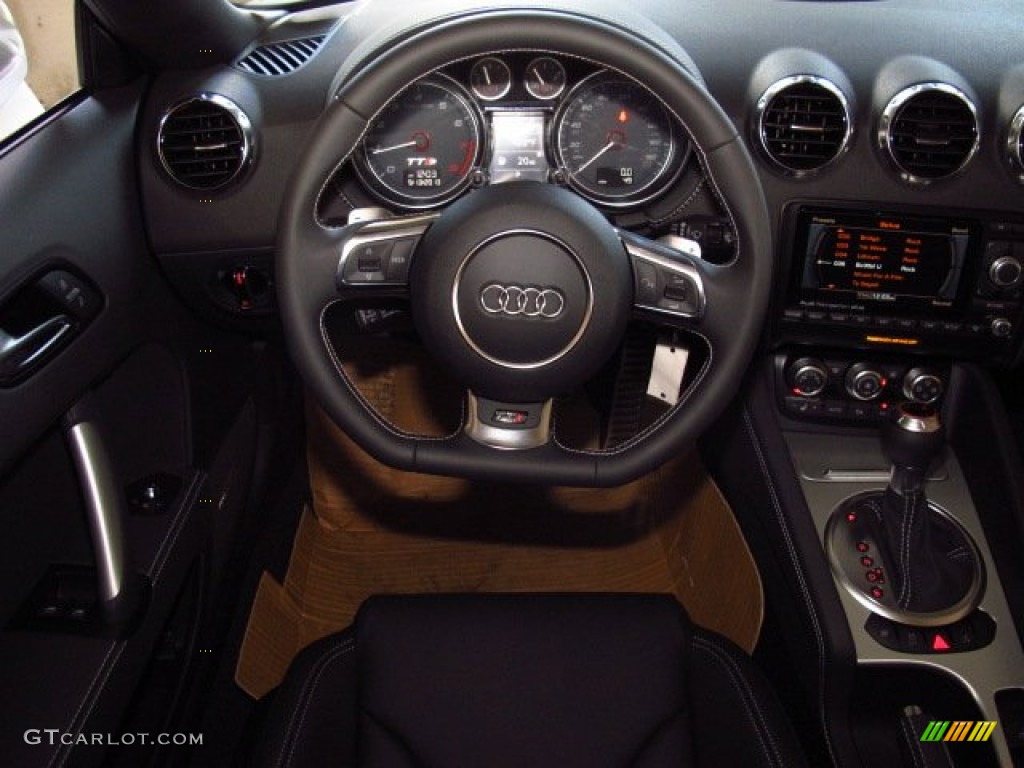 2014 Audi TT S 2.0T quattro Roadster Black Steering Wheel Photo #85735018