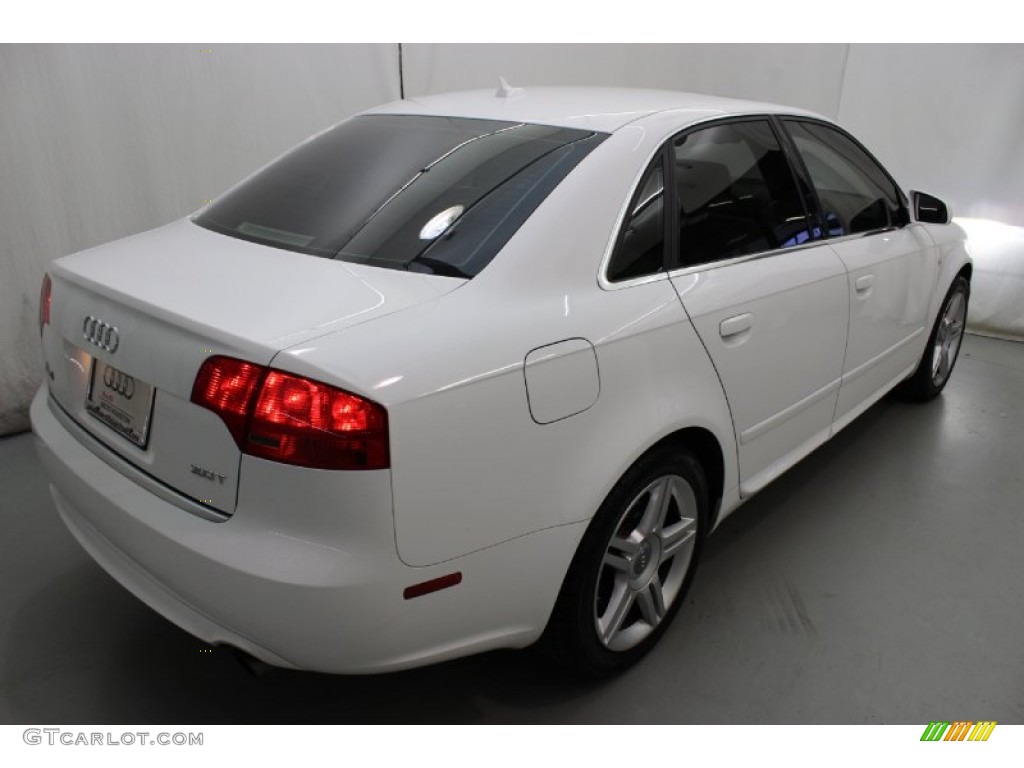 2008 A4 2.0T Sedan - Ibis White / Beige photo #8