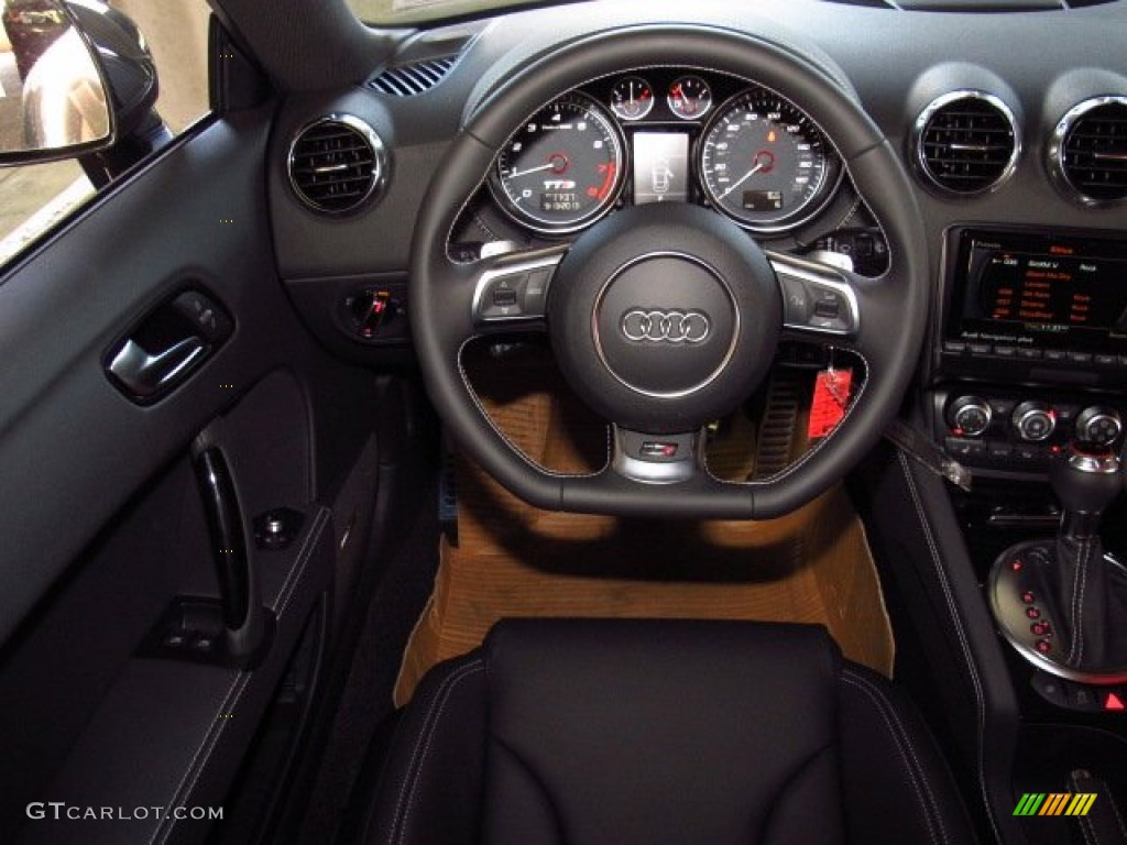 2014 Audi TT S 2.0T quattro Coupe Black Steering Wheel Photo #85735504
