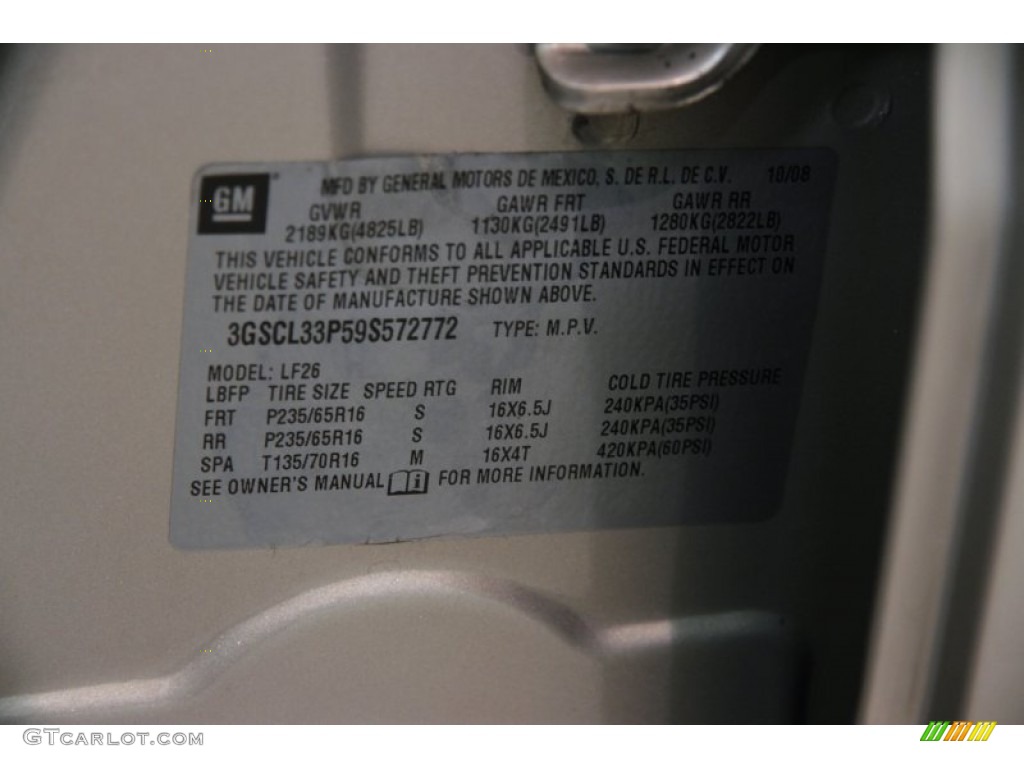 2009 VUE XE - Gold Mist / Tan photo #17