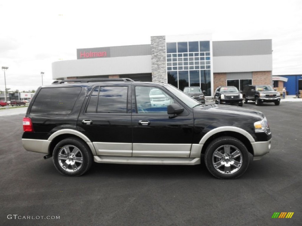 2009 Expedition Eddie Bauer 4x4 - Black / Charcoal Black Leather/Camel photo #1