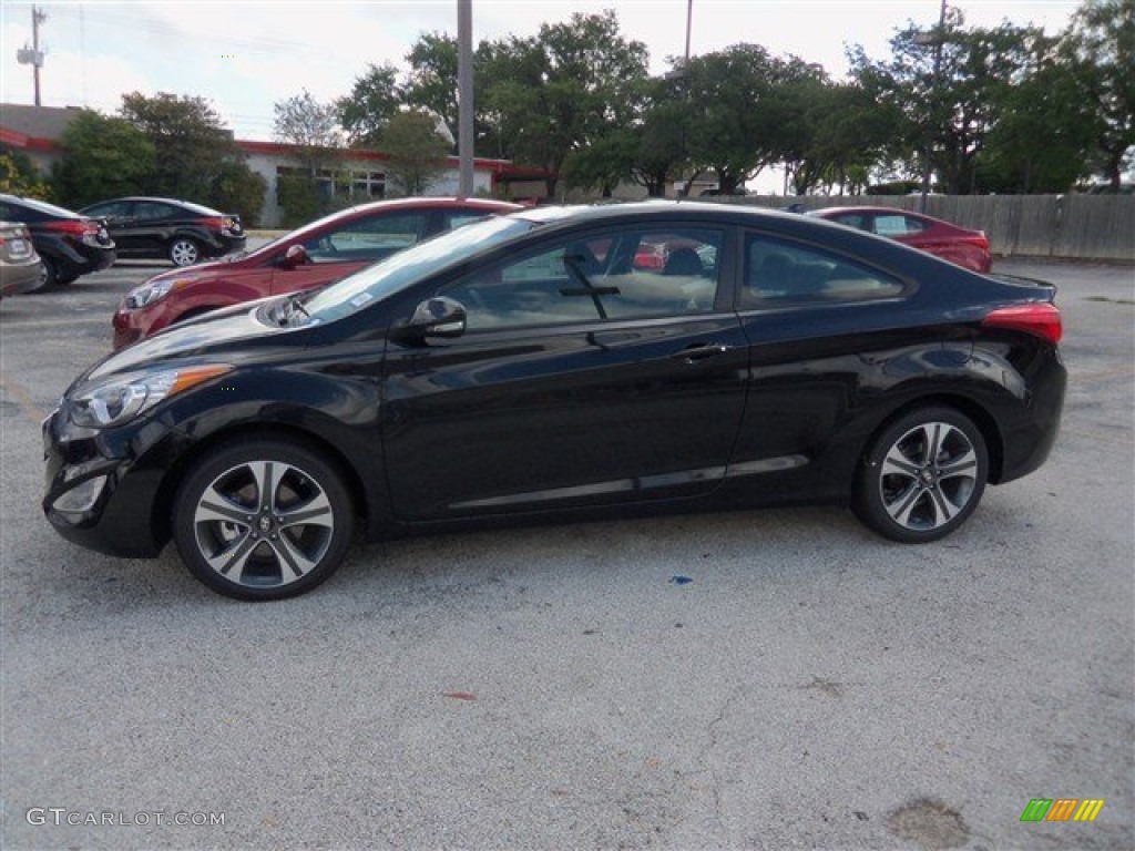 2013 Elantra Coupe SE - Black Noir Pearl / Black photo #3