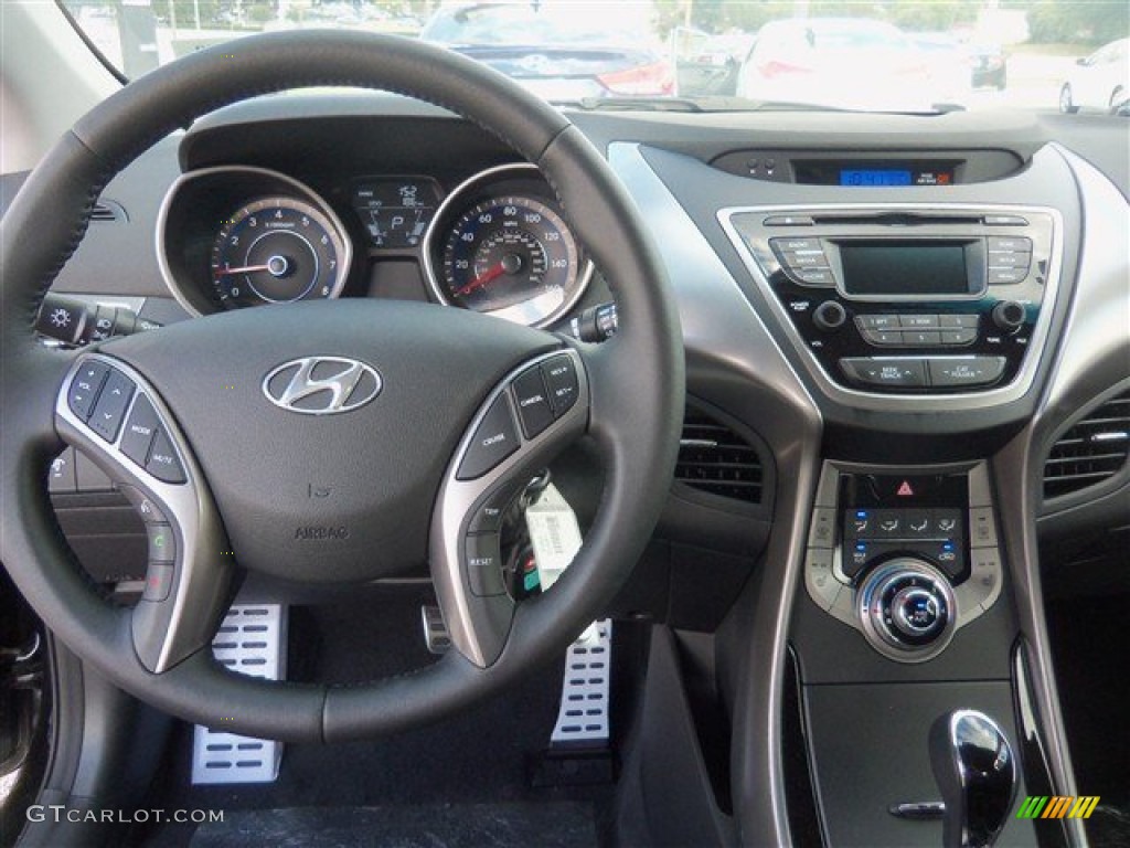 2013 Elantra Coupe SE - Black Noir Pearl / Black photo #6