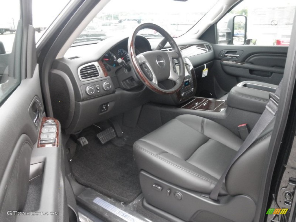 Ebony Interior 2014 GMC Sierra 3500HD Denali Crew Cab 4x4 Dually Photo #85740698