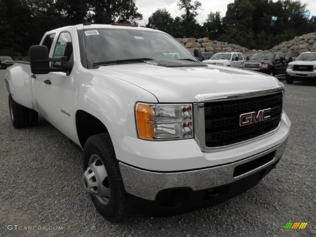 Summit White 2014 GMC Sierra 3500HD Crew Cab 4x4 Dually Exterior Photo #85741051