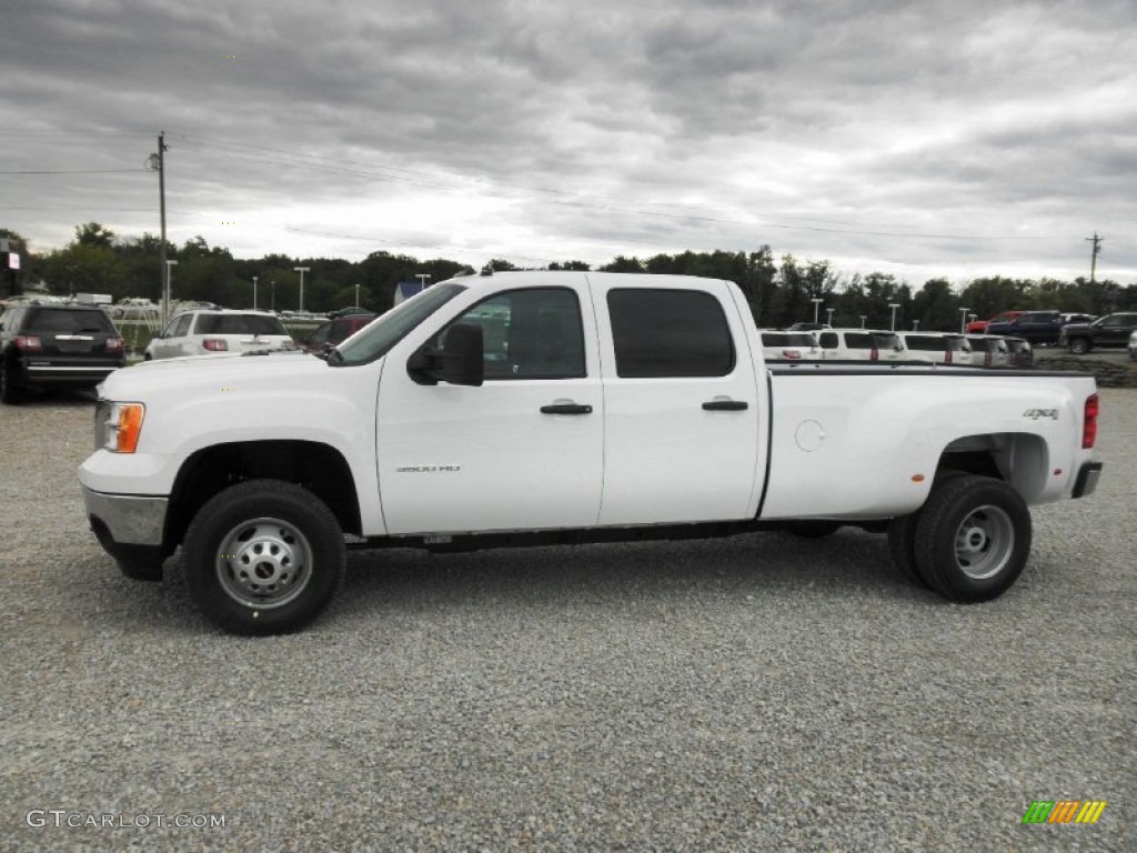 Summit White 2014 GMC Sierra 3500HD Crew Cab 4x4 Dually Exterior Photo #85741075