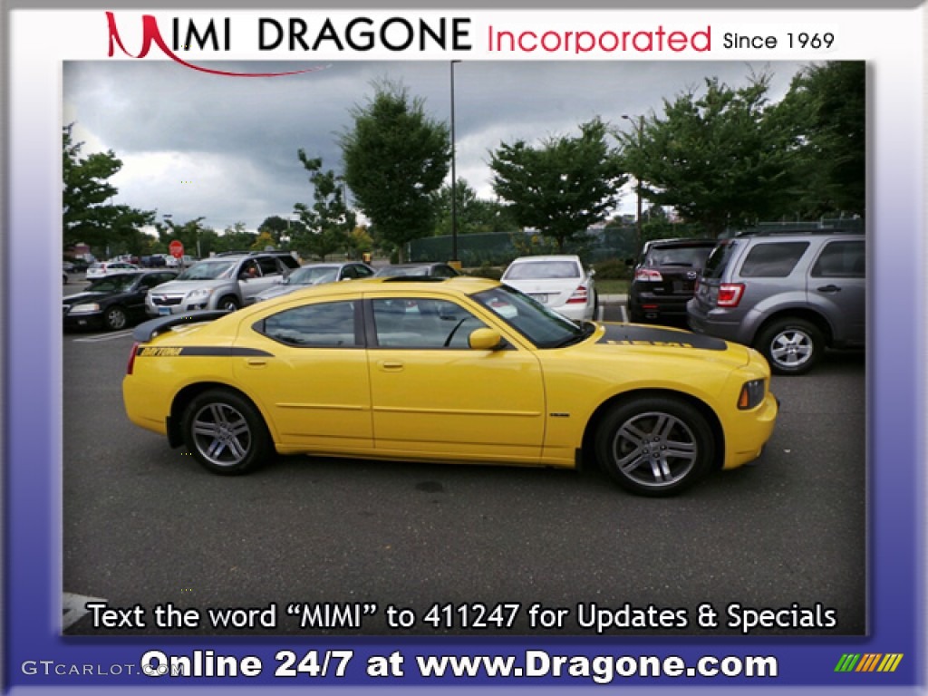 2006 Charger R/T Daytona - Top Banana Yellow / Dark Slate Gray/Light Graystone photo #7