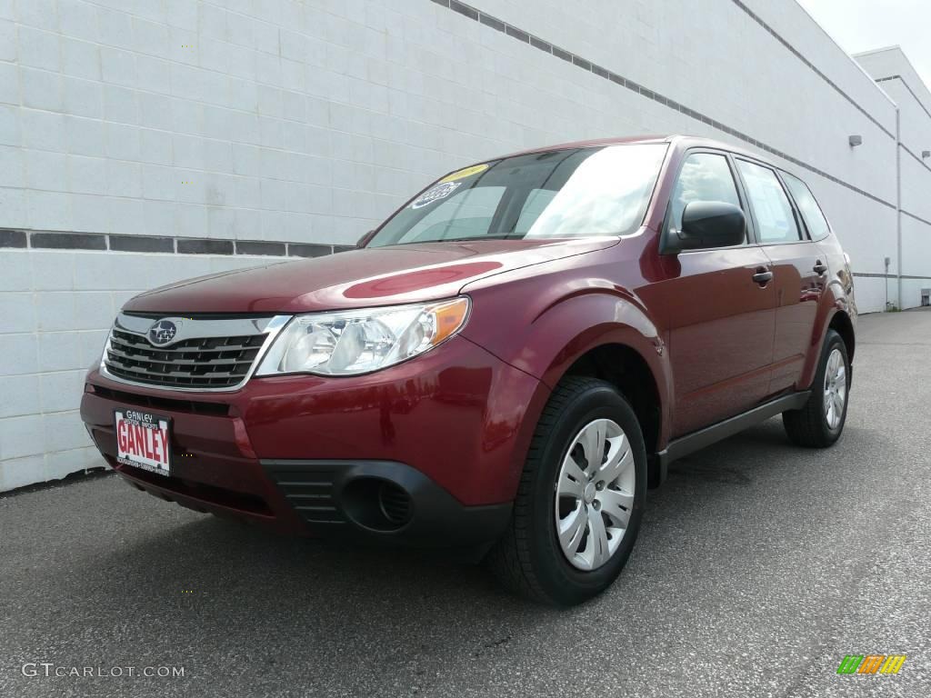 2009 Forester 2.5 X - Camellia Red Pearl / Black photo #20