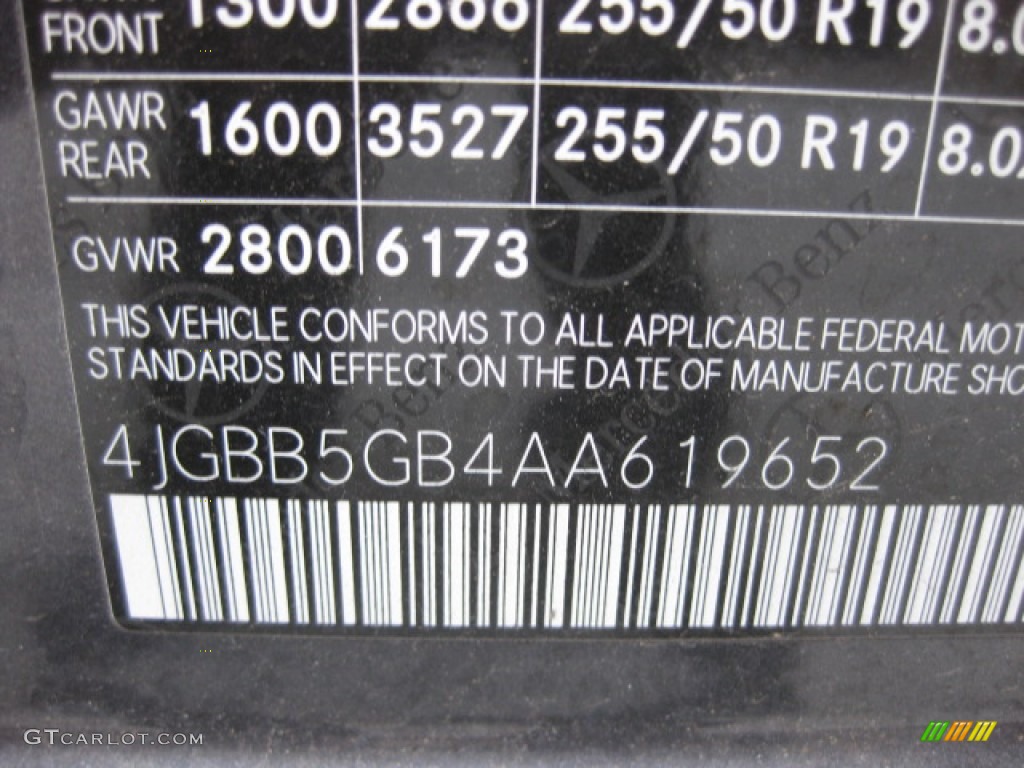 2010 ML 350 - Steel Grey Metallic / Black photo #25