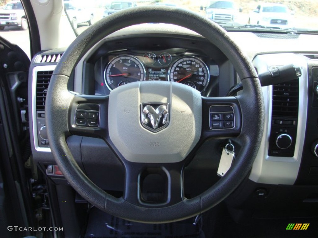 2012 Dodge Ram 2500 HD SLT Mega Cab 4x4 Dark Slate/Medium Graystone Steering Wheel Photo #85753356