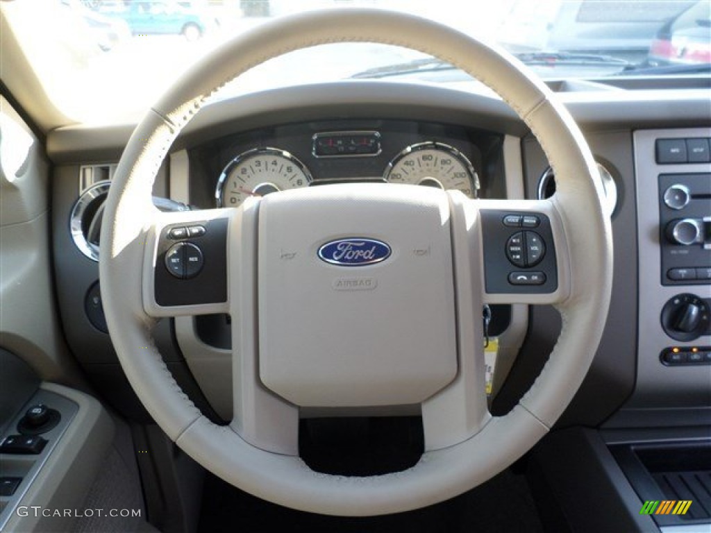 2014 Ford Expedition XLT Stone Steering Wheel Photo #85753830