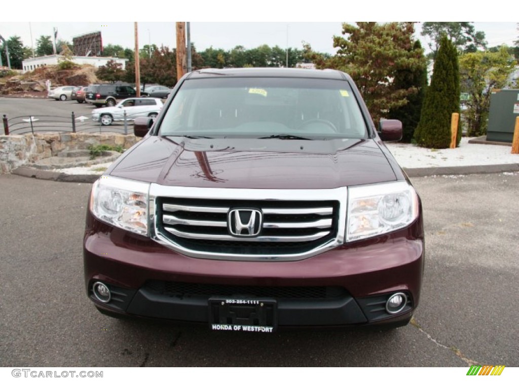 2012 Pilot EX-L 4WD - Dark Cherry Pearl II / Black photo #2