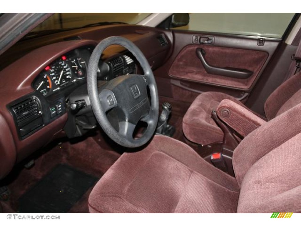Burgundy Interior 1993 Honda Accord EX Sedan Photo #85760178