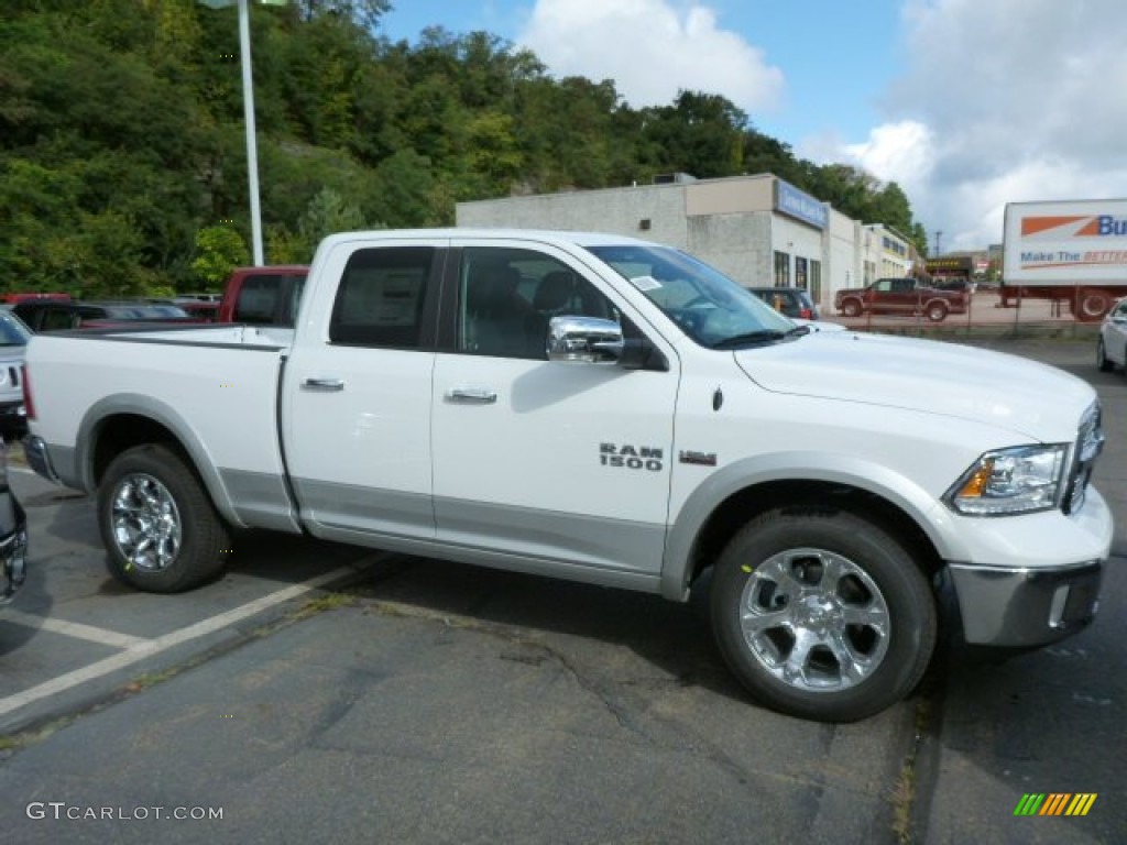 2014 1500 Laramie Quad Cab 4x4 - Bright White / Black photo #7