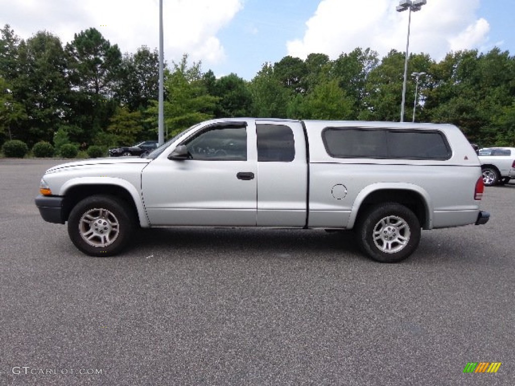 2003 Dakota SXT Club Cab - Bright Silver Metallic / Dark Slate Gray photo #8