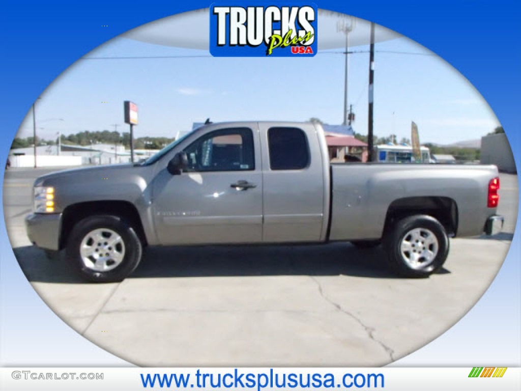 2008 Silverado 1500 LT Extended Cab - Graystone Metallic / Ebony photo #1