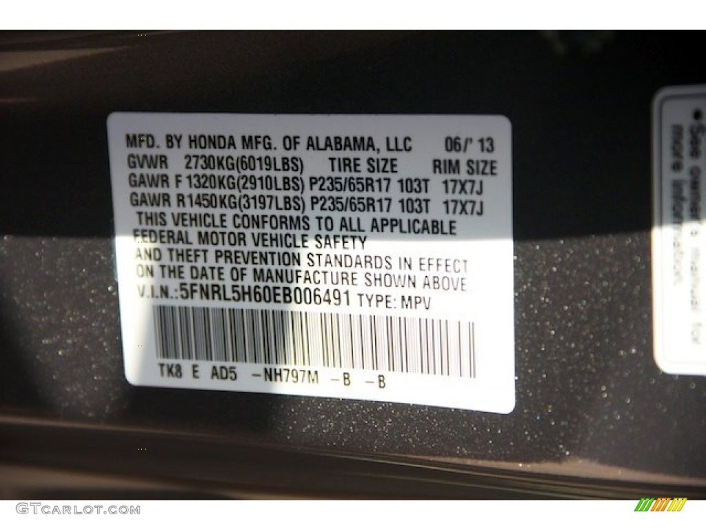 2014 Odyssey EX-L - Modern Steel Metallic / Gray photo #28