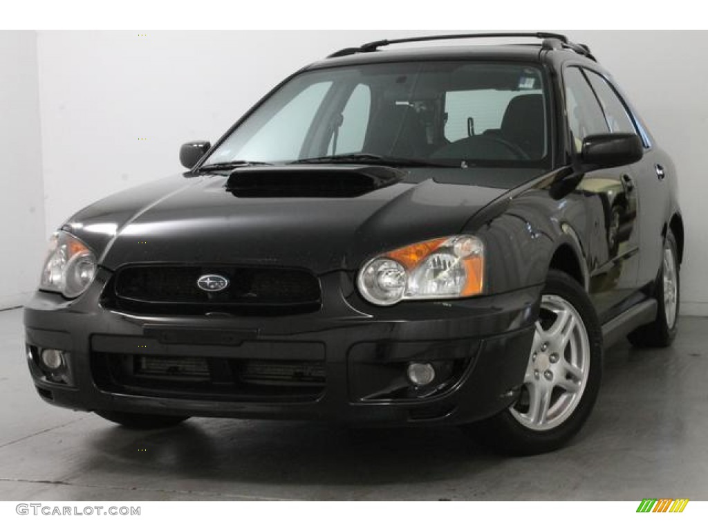 2004 Impreza WRX Sport Wagon - Java Black Pearl / Dark Gray photo #2