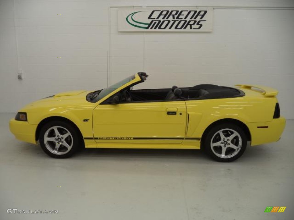 2003 Mustang GT Convertible - Zinc Yellow / Dark Charcoal photo #2