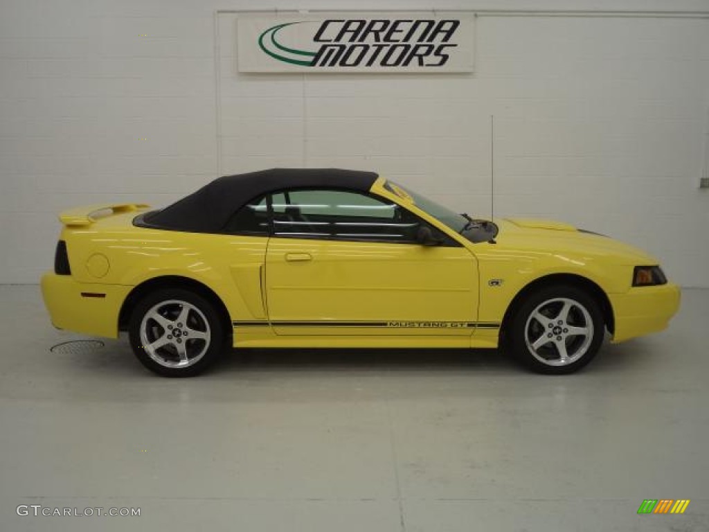 2003 Mustang GT Convertible - Zinc Yellow / Dark Charcoal photo #3