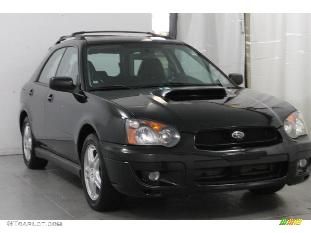 2004 Impreza WRX Sport Wagon - Java Black Pearl / Dark Gray photo #4