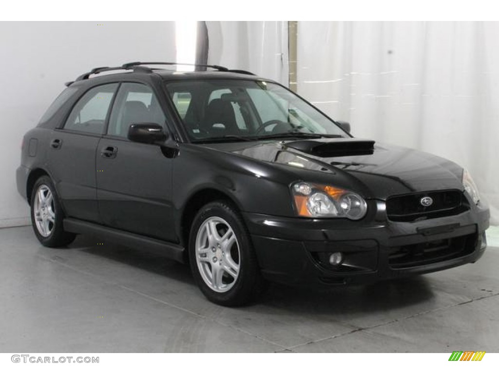 2004 Impreza WRX Sport Wagon - Java Black Pearl / Dark Gray photo #5