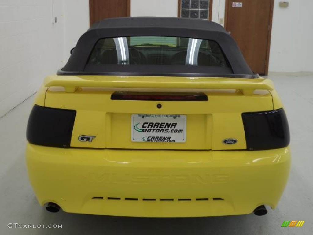 2003 Mustang GT Convertible - Zinc Yellow / Dark Charcoal photo #9