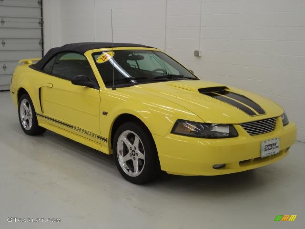 2003 Mustang GT Convertible - Zinc Yellow / Dark Charcoal photo #10