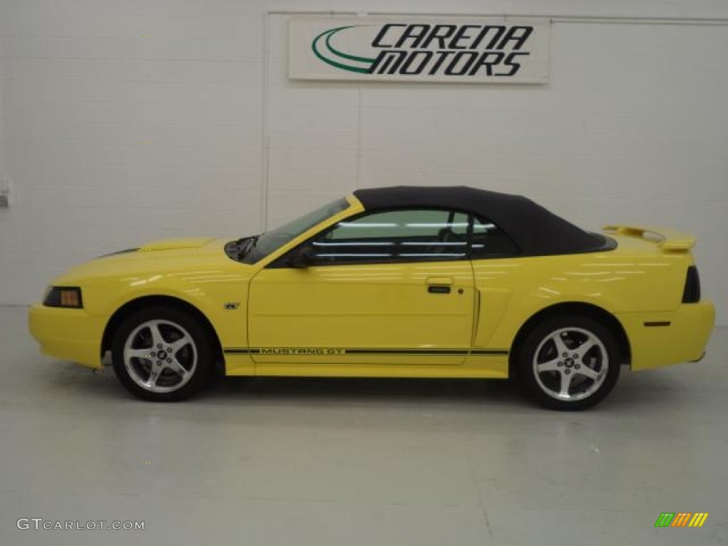 2003 Mustang GT Convertible - Zinc Yellow / Dark Charcoal photo #13