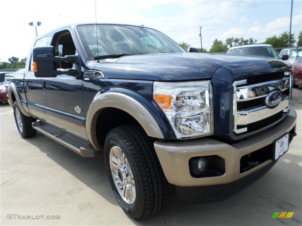 2014 F250 Super Duty King Ranch Crew Cab 4x4 - Blue Jeans Metallic / King Ranch Chaparral Leather/Adobe Trim photo #7