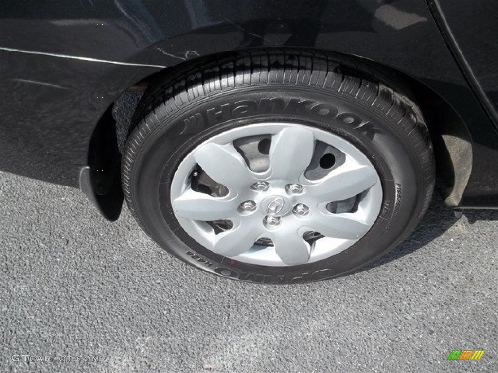 2009 Elantra SE Sedan - Black Pearl / Beige photo #14