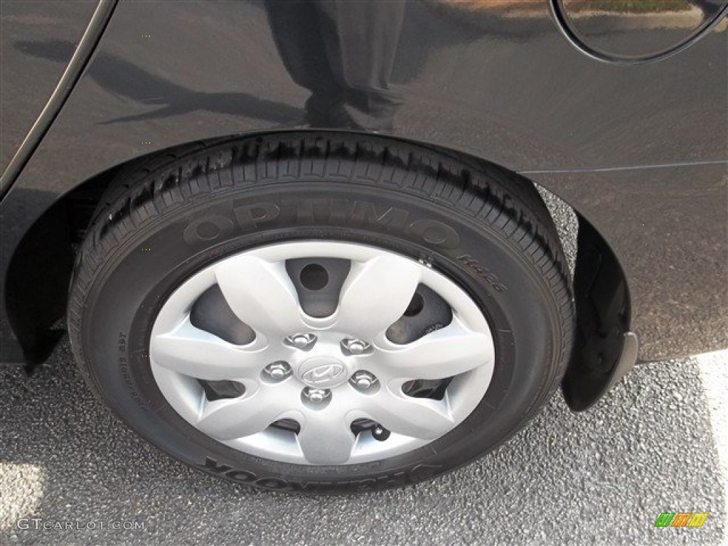 2009 Elantra SE Sedan - Black Pearl / Beige photo #15
