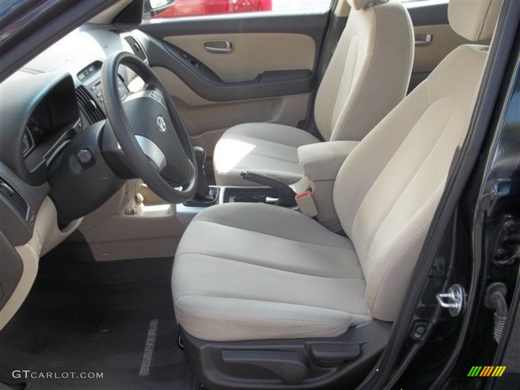2009 Elantra SE Sedan - Black Pearl / Beige photo #18