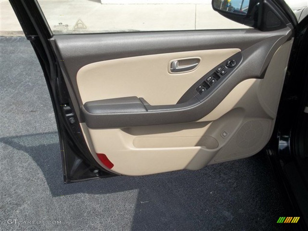 2009 Elantra SE Sedan - Black Pearl / Beige photo #19