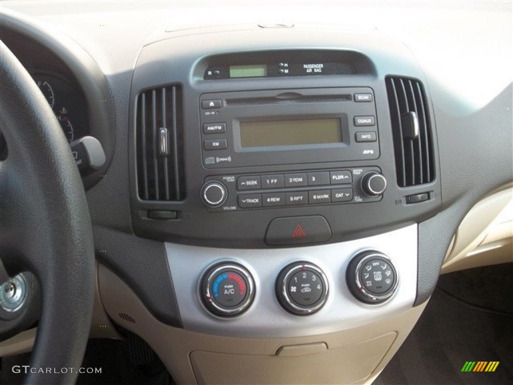 2009 Elantra SE Sedan - Black Pearl / Beige photo #21