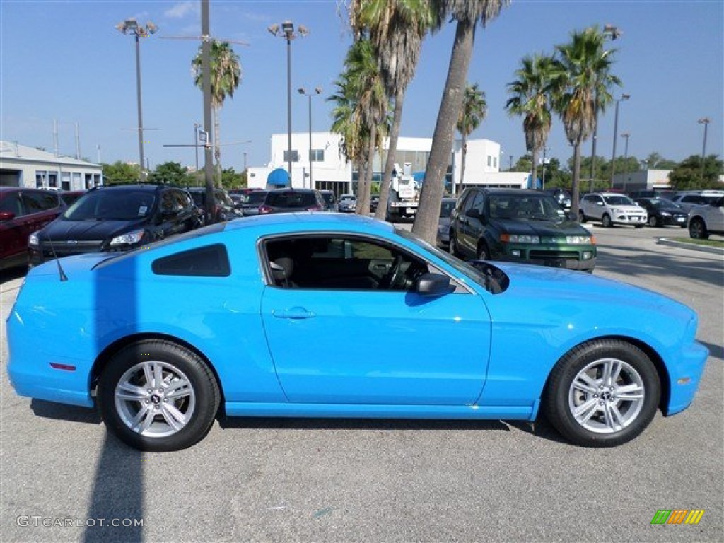 2014 Mustang V6 Coupe - Grabber Blue / Charcoal Black photo #6