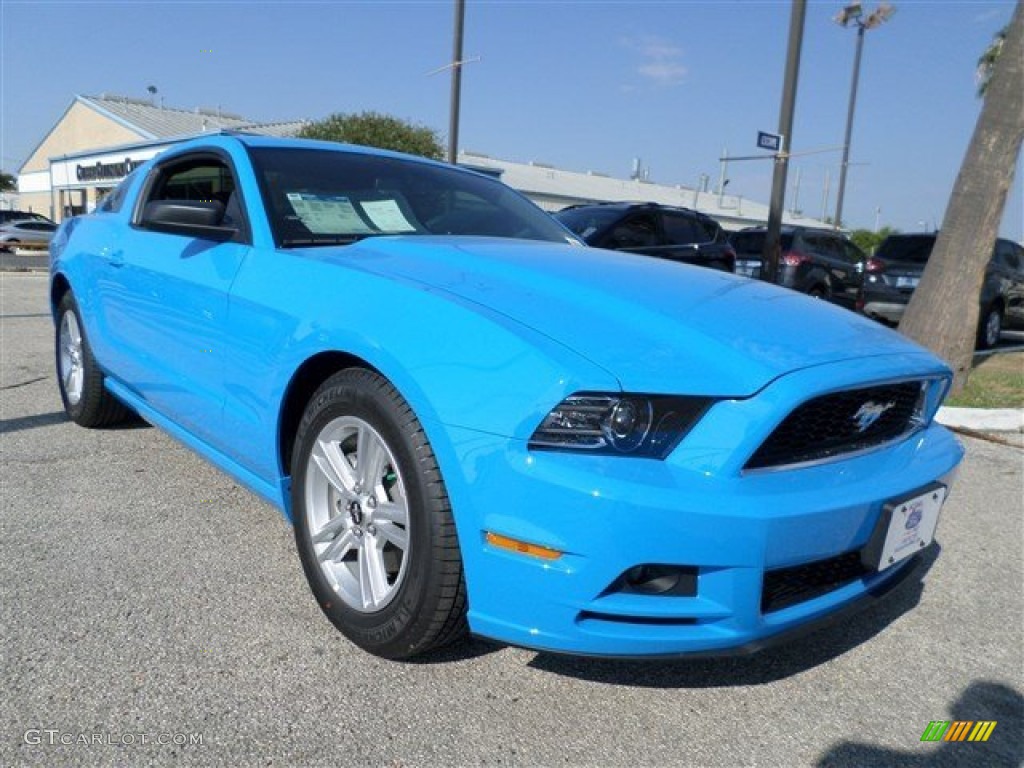 2014 Mustang V6 Coupe - Grabber Blue / Charcoal Black photo #7