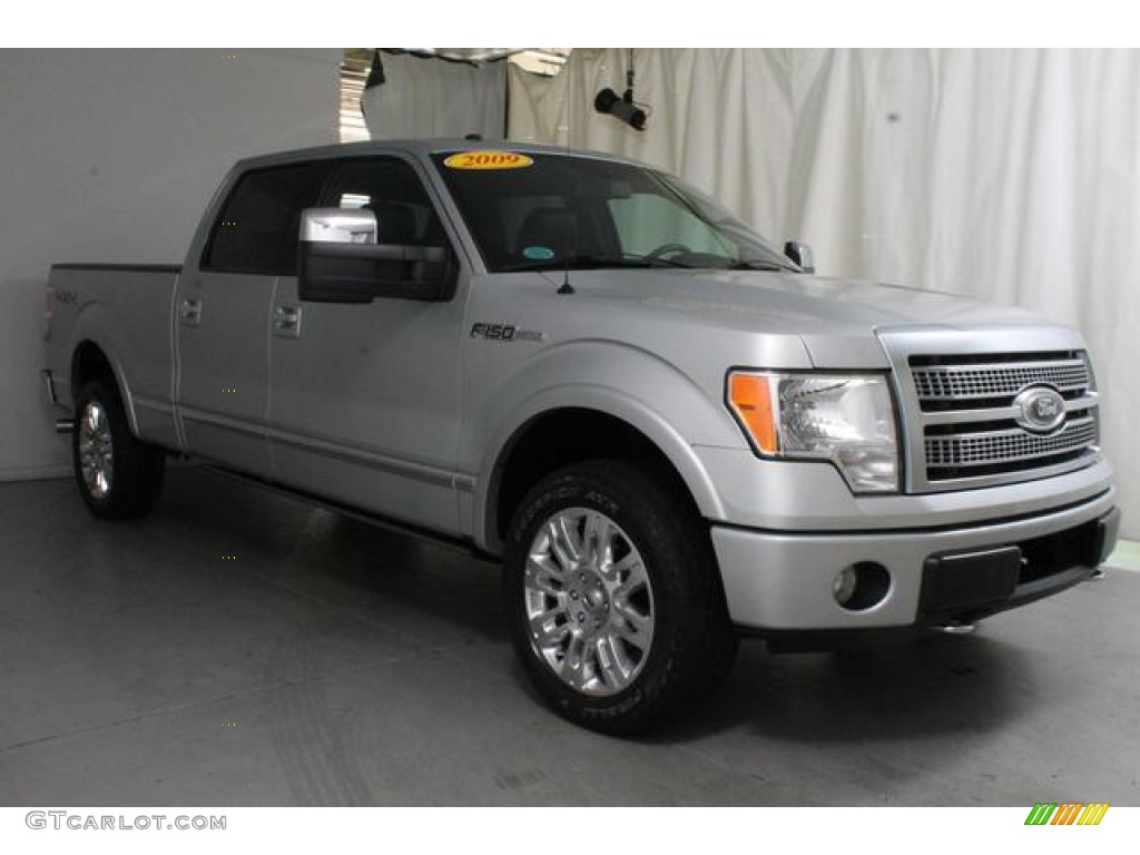 2009 F150 Platinum SuperCrew 4x4 - Brilliant Silver Metallic / Sienna Brown Leather/Black photo #5